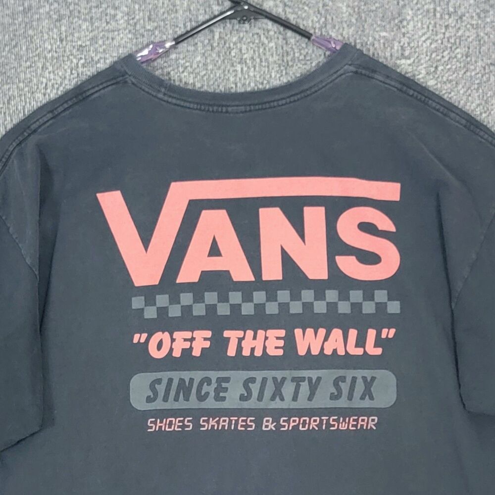 Vans T-Shirt Mens XL - 2XL Black Short Sleeve Off The Wall Skateboarding Tee - Picture 2 of 10